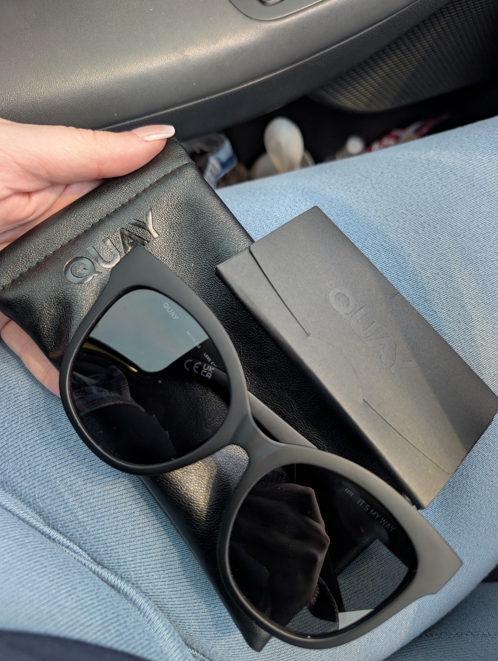 2/$50 Quay 55mm Cat Eye Sunglasses with Case
